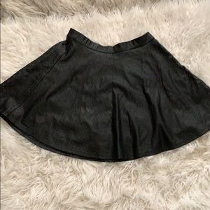 Faux leather pinhole skater skirt
